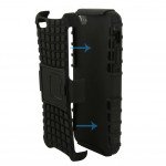 Wholesale iPhone 5 5S TPU+PC Dual  Hybrid Case with Stand (Black-Black)